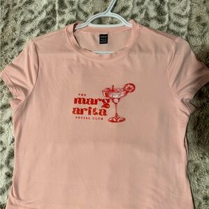 SHEIN Pink Crop Top with Red Graphic